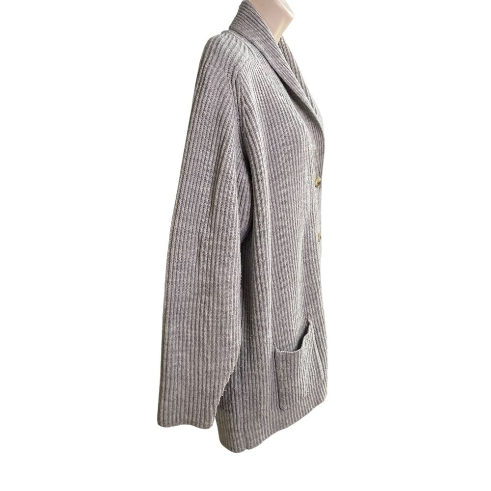 Outside Influence Gray Ribbed Knit Cardigan Sweater Pockets Plus Size 2X  u - Picture 4 of 12